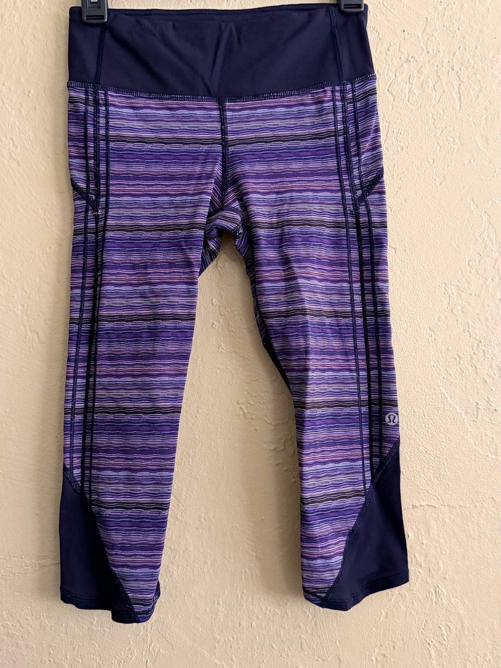 lululemon athletica Purple Striped Capri Leggings